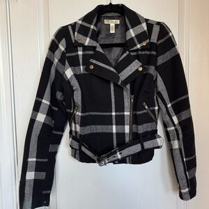 Plaid Black and White Women's Jacket